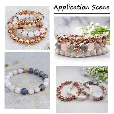 120Pcs 12 Style Electroplated Natural Lava Rock Beads Strands G-CD0001-01B-1