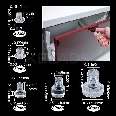 150Pcs 5 Style Synthetic Rubber Cabinet Bumper Anti Collision Pad DJEW-GF0001-52-1