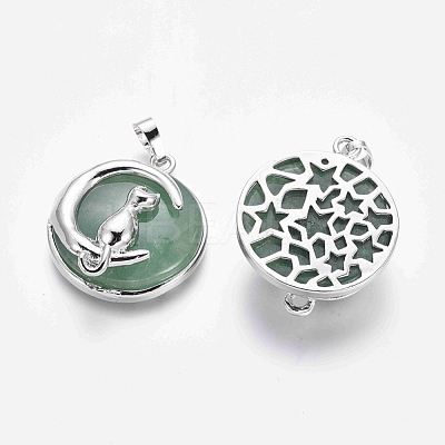 Natural & Synthetic Mixed Stone Kitten Pendants G-J386-B-1