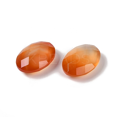Natural Orange Red Agate(Dyed & Heated) Cabochons G-O175-15C-02-1