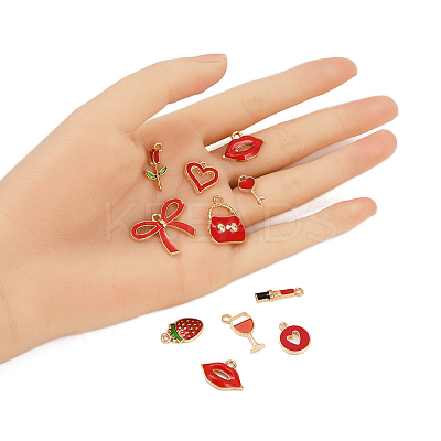 Alloy Enamel Pendants ENAM-FP0002-24-1