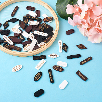 300Pcs 15 Style Schima Superba Wood Links WOOD-TA0001-47-1