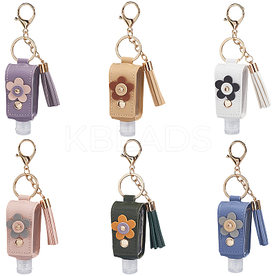 6Pcs 6 Colors ortable Empty Travel Bottle Keychains KEYC-SC0001-57A-1