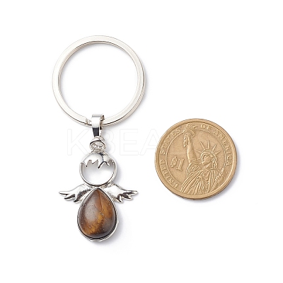 Natural Gemstone Keychain Angel Pendant Keychain KEYC-JKC00381-1
