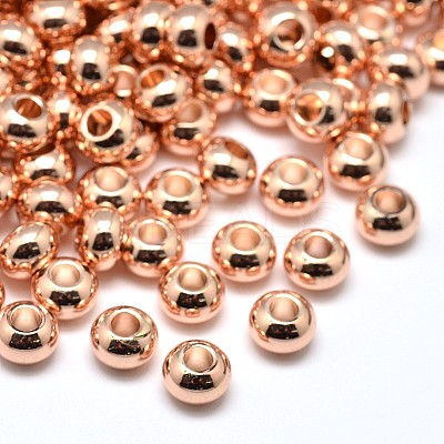 Brass Flat Round Spacer Beads X-KK-M085-18RG-NR-1