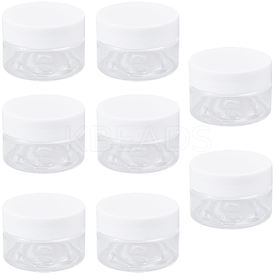 8Pcs Transparent Plastic Empty Portable Facial Cream Jar CON-CP0001-015A-1