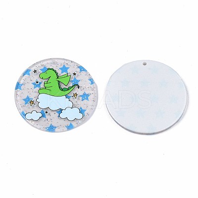 Transparent Printed Acrylic Pendants TACR-S135-036-1