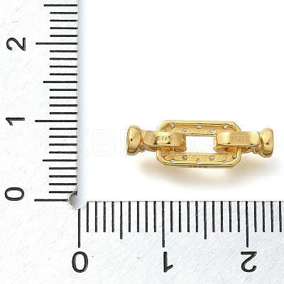 925 Sterling Silver Micro Pave Clear Cubic Zirconia Fold Over Clasps STER-U006-07G-1