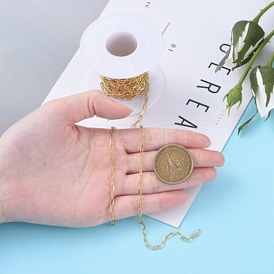 Soldered Brass Paperclip Chains CHC-G005-03G-1