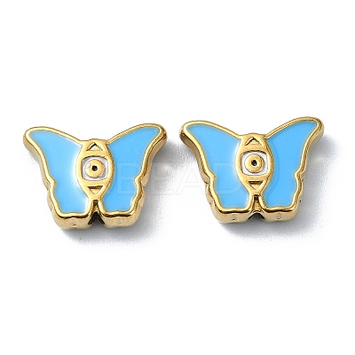 Ion Plating(IP) 304 Stainless Steel Enamel Beads STAS-Q318-09B-1