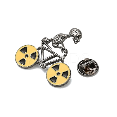 Halloween Theme Skeleton with Bike Enamel Pins LS-JEWB-Z045-01B-1