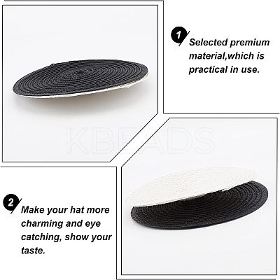3Pcs 3 Colors Polyester Imitation Straw Round Hat Base for Millinery AJEW-CA0002-79-1