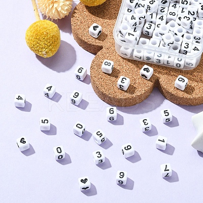 Opaque White Acrylic Beads MACR-YW0002-24-1