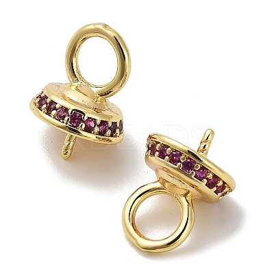 Brass Micro Pave Cubic Zirconia Cup Pearl Peg Bails Pin Pendants KK-S397-05B-1