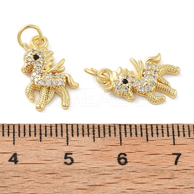 Brass Micro Pave Cubic Zirconia Pendants KK-C092-08G-1
