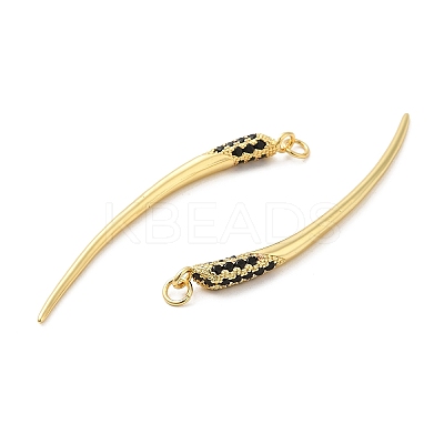 Rack Plating Brass with Cubic Zirconia Pendants KK-Q784-18G-1
