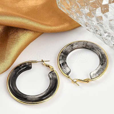 304 Stainless Steel Hoop Earrings For Women EJEW-B113-02G-02-1