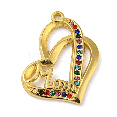 Ion Plating(IP) Real 18K Gold Plated 304 Stainless Steel Rhinestone Pendants STAS-P341-10G-02-1