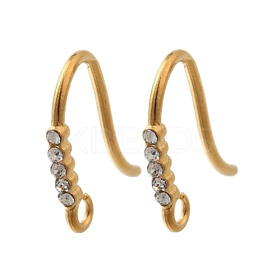 304 Stainless Steel Rhinestone Earring Hooks LS-STAS-D310-01G-02-1