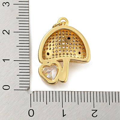 Brass with Cubic Zirconia Pendants KK-Z032-01B-G-1