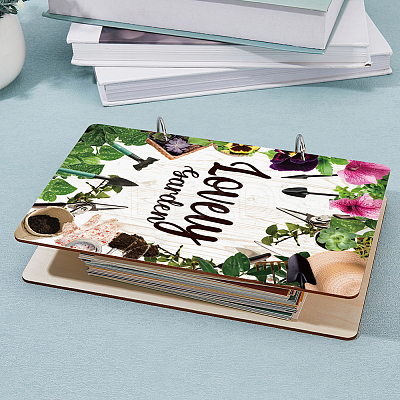 Wooden 2-Ring Loose Leaf Binder Postcard Phote Album Cover DIY-WH0547-044-1