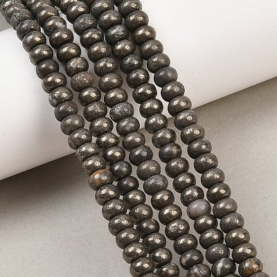 Natural Pyrite Beads Strands G-L647-D07-4x6mm-1