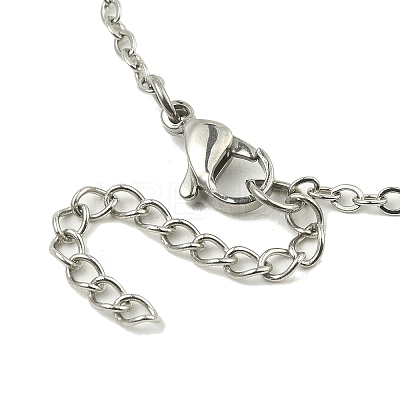 Tarnish Resistant 304 Stainless Steel Cable Chain Macrame Pouch Empty Stone Holder for Pendant Necklaces Making NJEW-TA00117-02-1