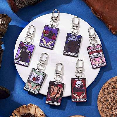 Acrylic Pendants with Alloy Swivel Clasps and 304 Stainless Steel Jump Rings Decorations HJEW-JM03039-1