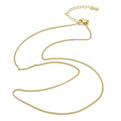 Brass Curb Chain Necklaces for Women NJEW-D302-50G-1