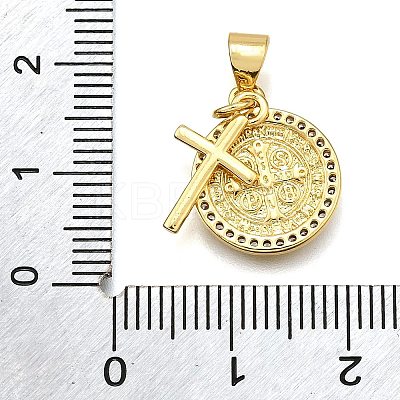 Rack Plating Brass Micro Pave Cubic Zirconia Pendants X-KK-K401-74G-1