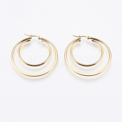 201 Stainless Steel Hoop Earrings LS-EJEW-I213-B-02G-1