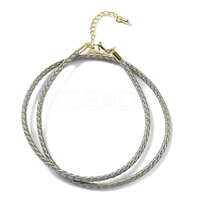 Polyester Cord Braided Necklace Makings MAK-L043-03G-25-1