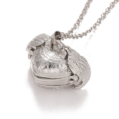 Alloy Multi Picture Photo Heart Locket Pendant Necklace for Women NJEW-M191-02P-1