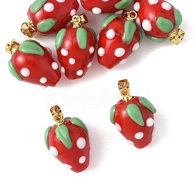 8Pcs Handmade Lampwork Pendants LAMP-FS0001-52B-1