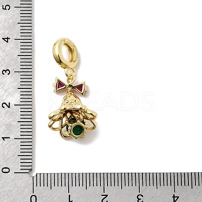Brass Micro Pave Cubic Zirconia European Dangle Charms KK-L258-07G-02-1
