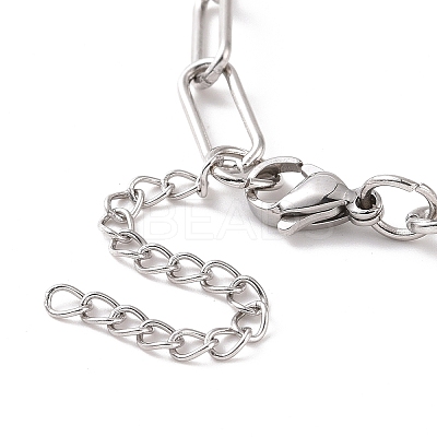 Tarnish Resistant 304 Stainless Steel Paperclip Chain Bracelet for Men Women BJEW-E031-03P-01-1