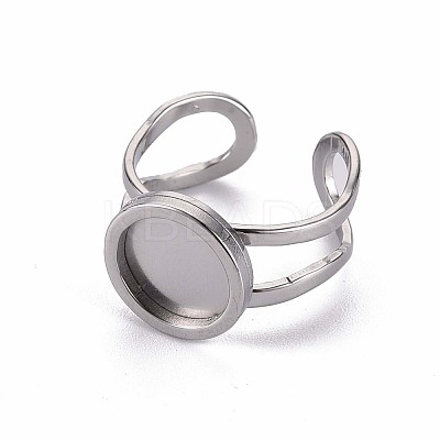 Non-Tarnish 201 Stainless Steel Cuff Pad Ring Settings LS-X-STAS-S080-040A-P-1