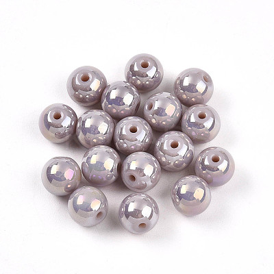 Electroplate Pearlized Glass Pearl Beads EGLA-T021-14B-02-1