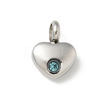 304 Stainless Steel Rhinestone Pendants STAS-R139-01P-01-1