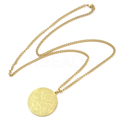 304 Stainlessa Steel Curb Chain Pendant Necklaces LS-NJEW-H034-05G-1