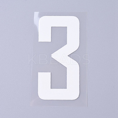 Number Iron On Transfers Applique Hot Heat Vinyl Thermal Transfers Stickers For Clothes Fabric Decoration Badge DIY-WH0148-43C-1