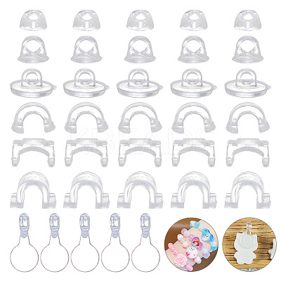 1400Pcs 7 Style AS Plastic Charm Base Settings FIND-AR0004-30-1