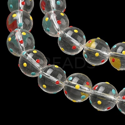 Transparent Glass Enamel Beads Strands LAMP-A001-B01-1
