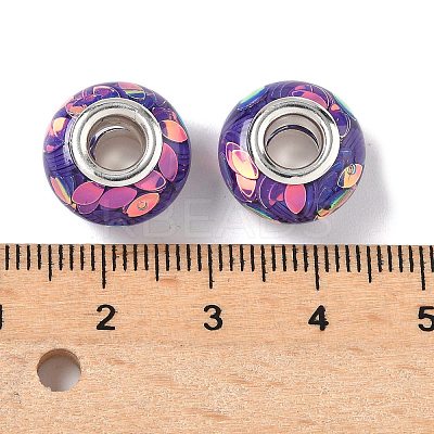 Transparent Resin Rondelle European Beads RESI-S023-34-1
