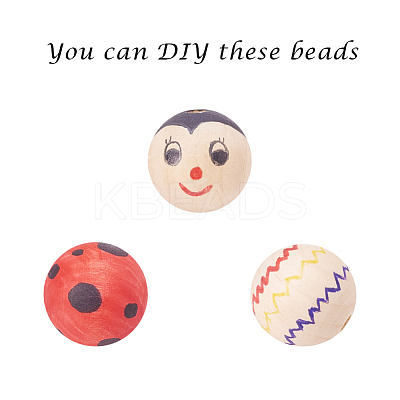 Natural Unfinished Wood Beads WOOD-S651-8mm-LF-1