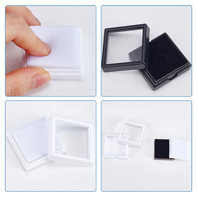 16Pcs 2 Colors Clear Window Plastic Loose Diamond Boxes OBOX-HY0001-01-1