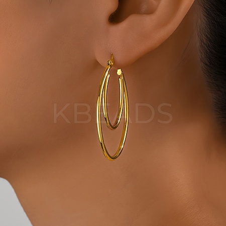 201 Stainless Steel Irregular Geometric Fashion Hoop Earrings for Women WL3823-6-1