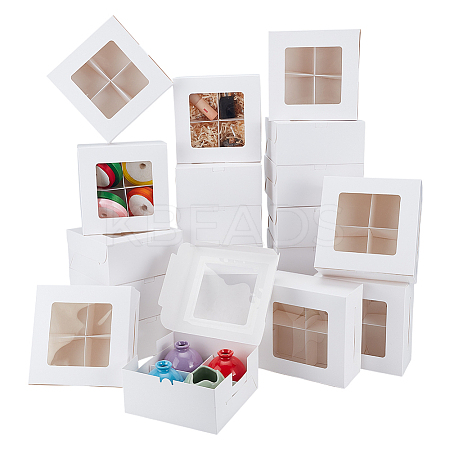 Square Foldable Paper Cake Box CON-WH0089-174B-1