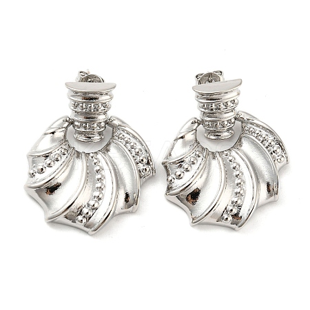 Brass Dangle Stud Earrings EJEW-C066-15P-1