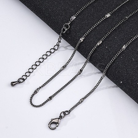 Brass Curb Chains Necklaces for Women NJEW-D302-06B-1